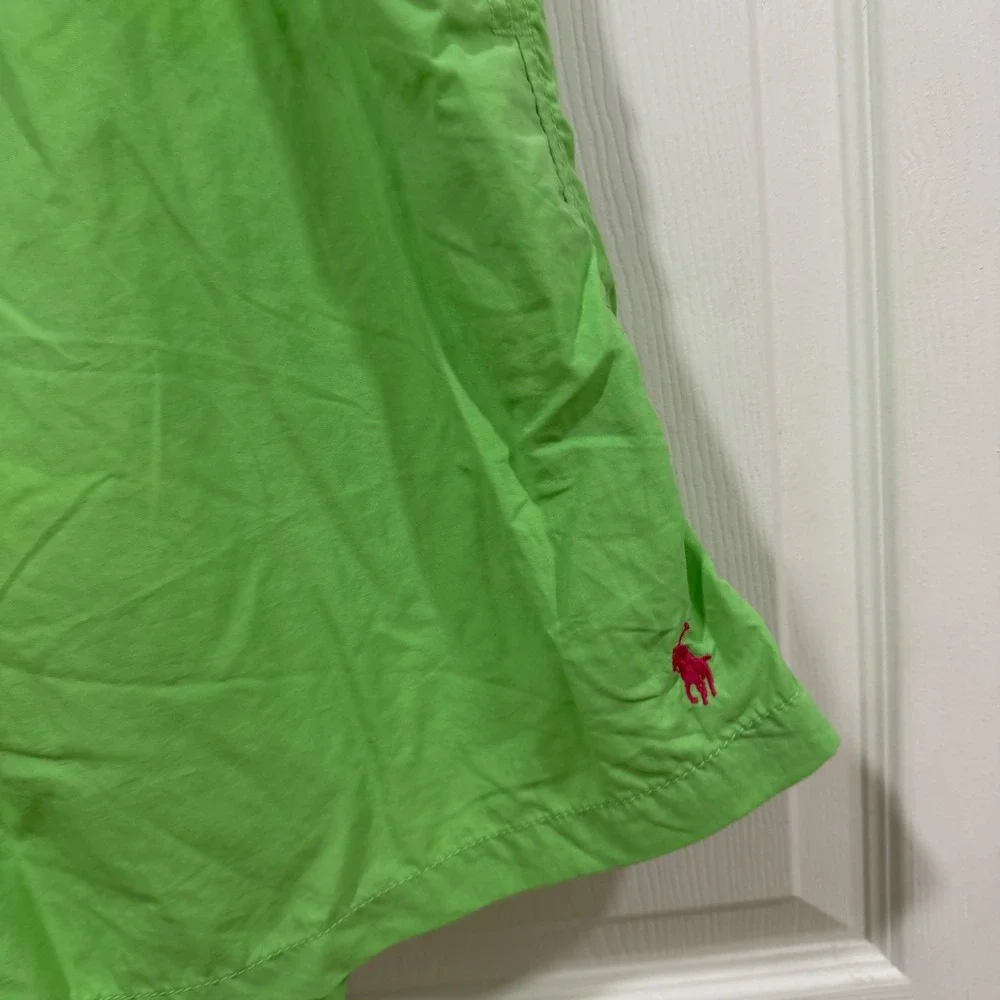 Polo Ralph Lauren Mens XL Lime Green Pink Pony Swim Trunks Board Shorts
